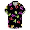 thumbnail image 3 of VBTAPA Hawaiian Shirt for Men Funny Cute Dog Paw Print Short Sleeve Button Down Bowling Shirts Dog Lover Beach Vacation Tops Black L, 3 of 5