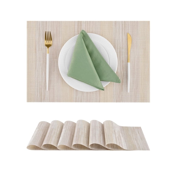Set de individuales Leetaltree beige acero claro con amarillo x6