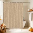 thumbnail image 4 of Khaki Shower Curtain, Waterproof Shower Curtains for Bathroom, Rustic Farmhouse Solid Color Washable Fabric Bathtub Curtain Set Bath Decor with 12 Hooks Extra Long 72"x96", 4 of 8