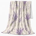 thumbnail image 2 of Lavender Bouquets With Lilac Bows, Cozy Flannel Blanket for Lavender Bouquet Enthusiasts, Romantic Botanical Watercolor Pattern Home Decor for Living Room and Bedroom, Mother's Day Gift, 2 of 7