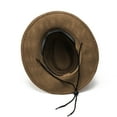 thumbnail image 3 of POIUYTR Panama Hat Sun Hats for Men Fedora Straw Beach Hat Classic Straw Boater Hat with Drawstring, 3 of 5