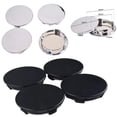 thumbnail image 2 of 4 Pcs Enjoliveur de Roue 70 mm Enjoliveur de Moyeu Chrome Argent Plastique ABS Enjoliveur de Roue Auto Couvercle de Moyeu de Roue Couvercle de Roue Plat, 2 of 7