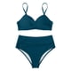 thumbnail image 4 of Gibobby Bañador de Bikini Bikini de cintura alta para mujer, bañador Sexy de realce de dos piezas, traje de baño Vintage de dos piezas, conjunto de Bikin(Marina,M), 4 of 5