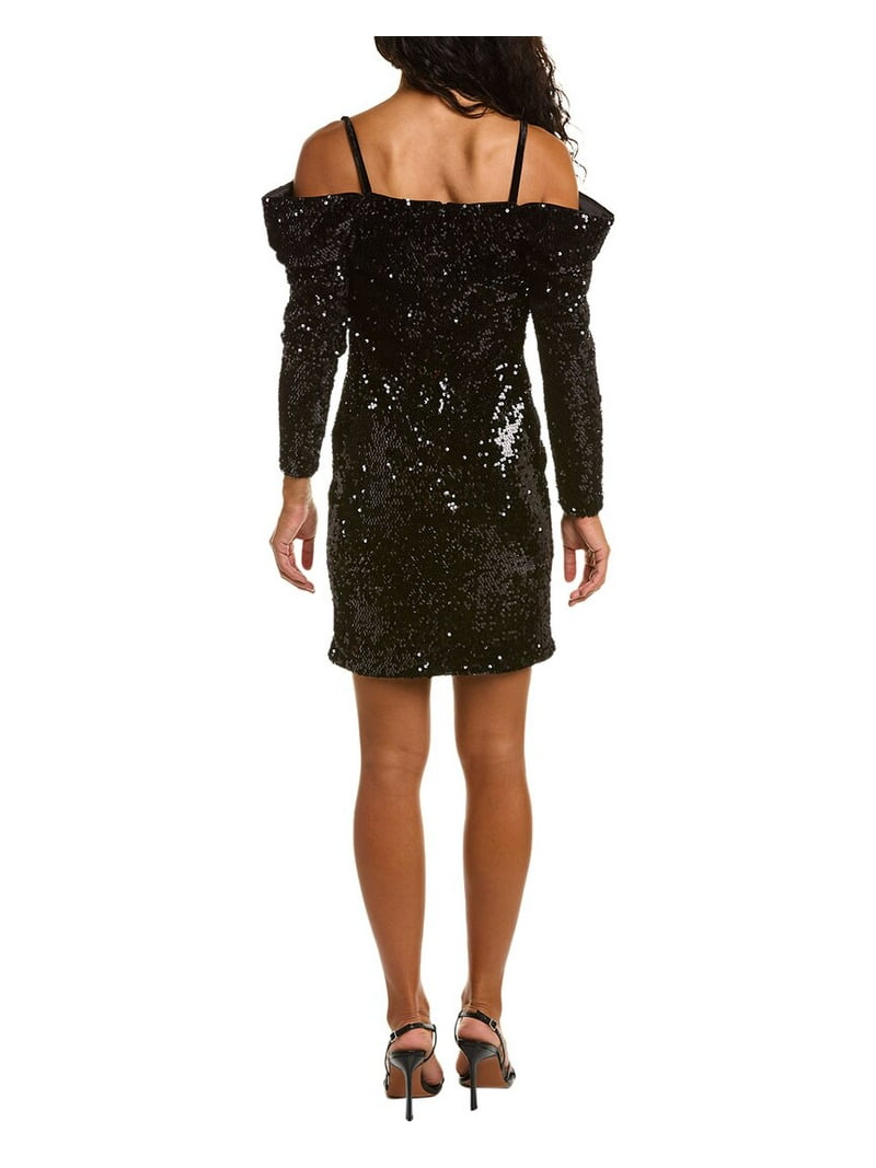 sachin and babi light blue dress Sequin Long Sleeve Dress in Silver main image 0