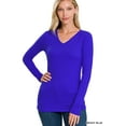 thumbnail image 2 of Zenana Plus Size Brushed Microfiber V-Neck Long Sleeve Lightweight Tee Shirt Top, 2 of 5