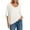 White, variant on HUITKMM Oversized Graphic Tshirt Women Women's Casual Knit Sweater Basic Slim Fit V Neck 3/4 Sleeve Solid Color T Shirt Comfortable Soft Breathable Top for Daily Wear