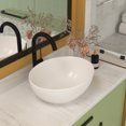 thumbnail image 2 of Modern Bathroom Vanity 16x13 Inch White Ceramic Oval Vessel Bathroom Sink,Wooden Bathroom Vanity, 2 of 9
