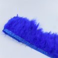thumbnail image 3 of Vestido de costura con flecos de plumas de pavo Zulema azul real 2 m, 3 of 8