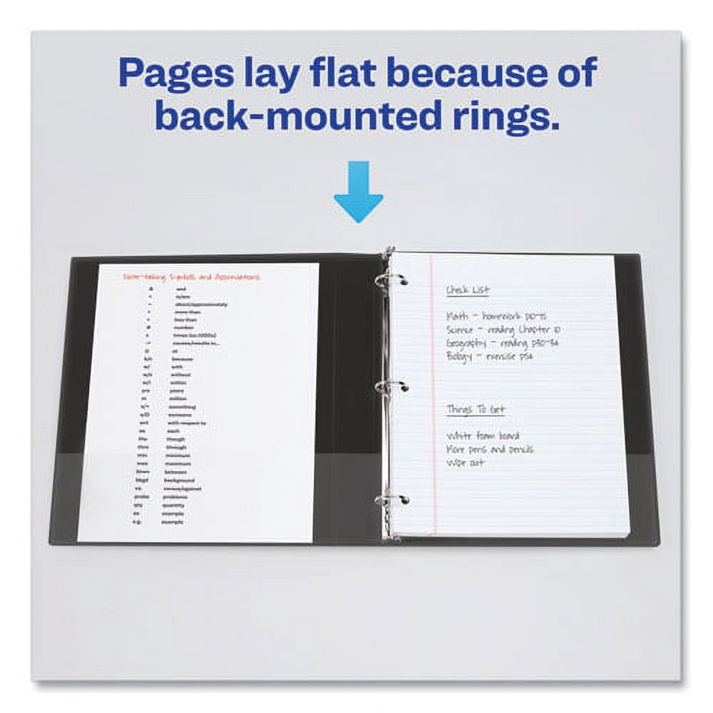 Economy Non-View Binder With Round Rings, 3 Rings, 1.5" Capacity, 11 X 8.5, Black, (4401) | Bundle of 5 Each