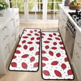 thumbnail image 4 of Kitchen Rugs Sets Of 2,Strawberry Plants Fruit Dot White Pattern Anti Fatigue Kitchen Mat Rugs Non Slip Washable,Decorative Kitchen Floor Mats for Kitchen,Sink,Laundry,17"x47"+17"x47", 4 of 5