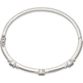 thumbnail image 2 of 14K/Silver Two-Tone Sterling Silver With 14Ky Sky Blue Topaz 3 Stone Bangle (7.25 X 3) Made In Thailand qtc1333, 2 of 5