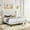 Off-White, variant on Amolife King Size Platform Bed Frame with Velvet Upholstered Wingback Headboard, Off-White