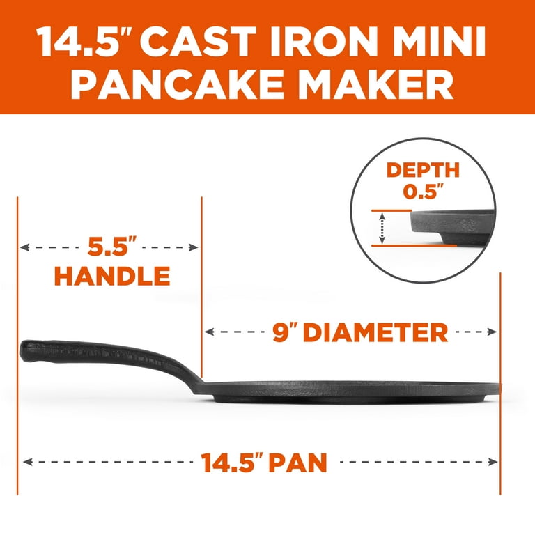  CAINFY Pancake Pan Nonstick-Suitable for All Stovetops &  Induction Cooker, 10.5 Inch Mini Silver Dollar Grill Blini Griddle Crepe Pan,  4 Molds Cake Egg Skillet, 100% PFOA Free Coating: Home 