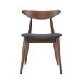 thumbnail image 3 of Benjara Hosa Dining Side Chair Set of 2- Open Curved Back- Dark Gray and Brown, 3 of 5