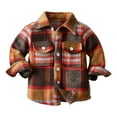 thumbnail image 6 of Mercatoo Kids Toddler Flannel Shirt Jacket Plaid Long Sleeve Lapel Button-Down Shacket Coat Baby Boys Girls Fall Shirt Outwear, 6 of 6