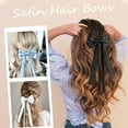 thumbnail image 5 of 4PCS Hair Bows for Women Girls Silky Bow Hair Ribbon Clips with Long Tail Alligator Metal Clips Hair Bows, 5 of 7
