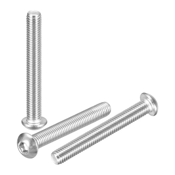 Uxcell M8-1.25x60mm Button Head Socket Cap Screws - 3Pack - Good for Road Bicycle, Mountain Bike, Auto, Motorcycle - 316 Stainless Steel Whitewashed - Hex Drive Fasteners