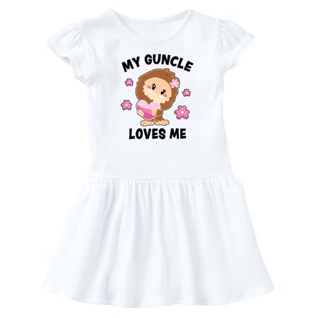 

Inktastic My Guncle Loves Me with Bigfoot Gift Baby Girl Dress