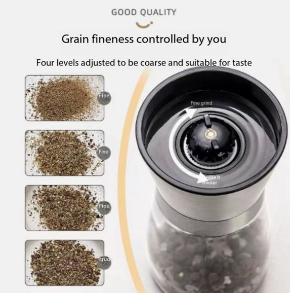Manual Coffee Grinder Set - 1 Large + 1 Small, 304 Stainless Steel, Portable and Easy to Use for Coffee Beans, Pepper, Sea Salt, and More
