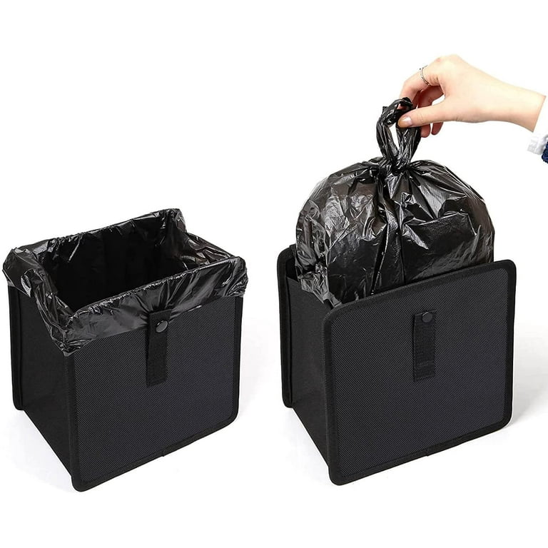 Hanging Car Trash Bag Can Premium Waterproof Litter Garbage Bag  Organizer 1.85 Gallon Capacity Black Powertiger : Automotive