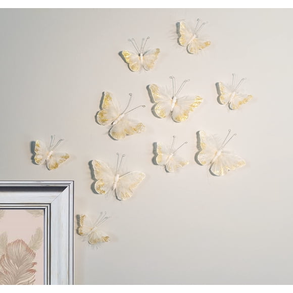Decoraciones de pared inspiradas en Jewel: mariposas 3D de plumas