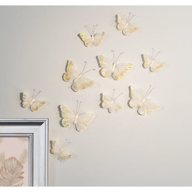 Decoraciones de pared inspiradas en Jewel: mariposas 3D de plumas