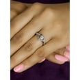 thumbnail image 3 of Moissanite Ring Heart Shaped Silver Engagement Ring Zircon Accented Anniversary Gift Ring Silver Promise Ring For Women, 3 of 4