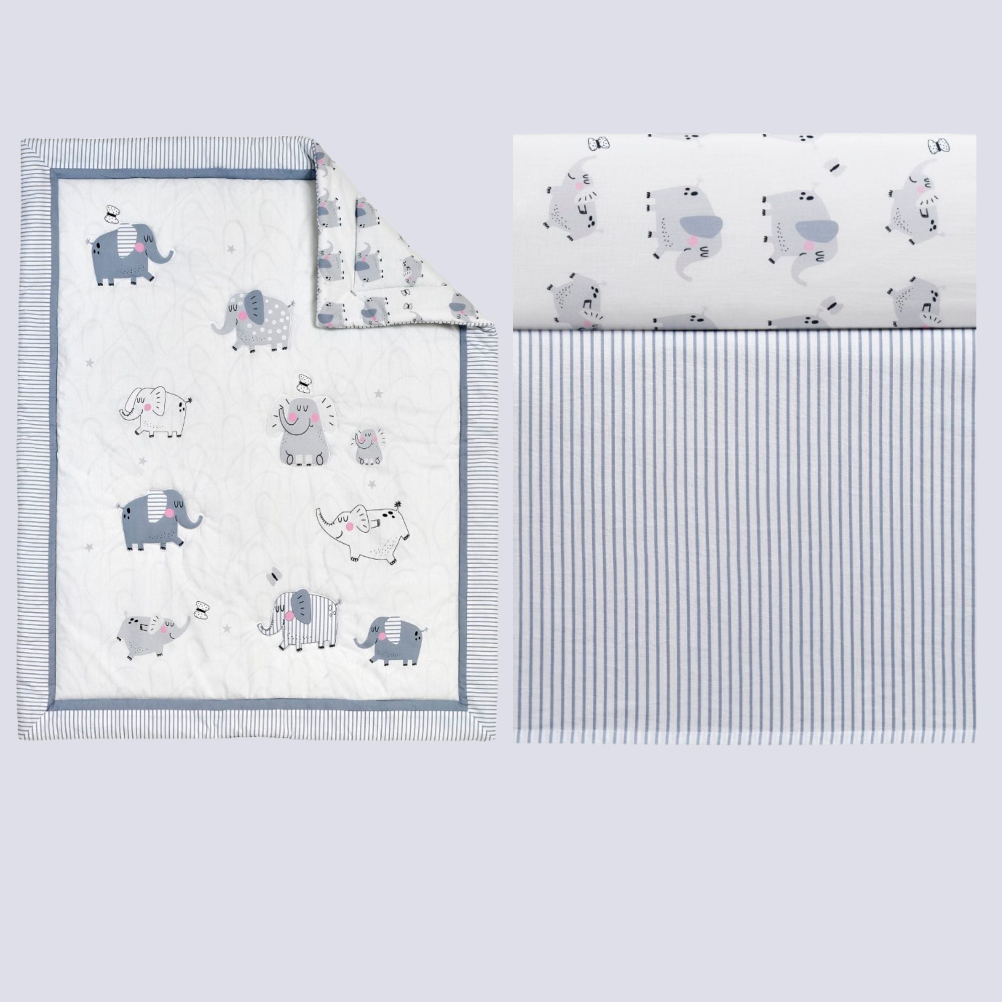 Oxford Baby Ele- A- Fun (3 Pc Crib Nursery Bedding Set)
