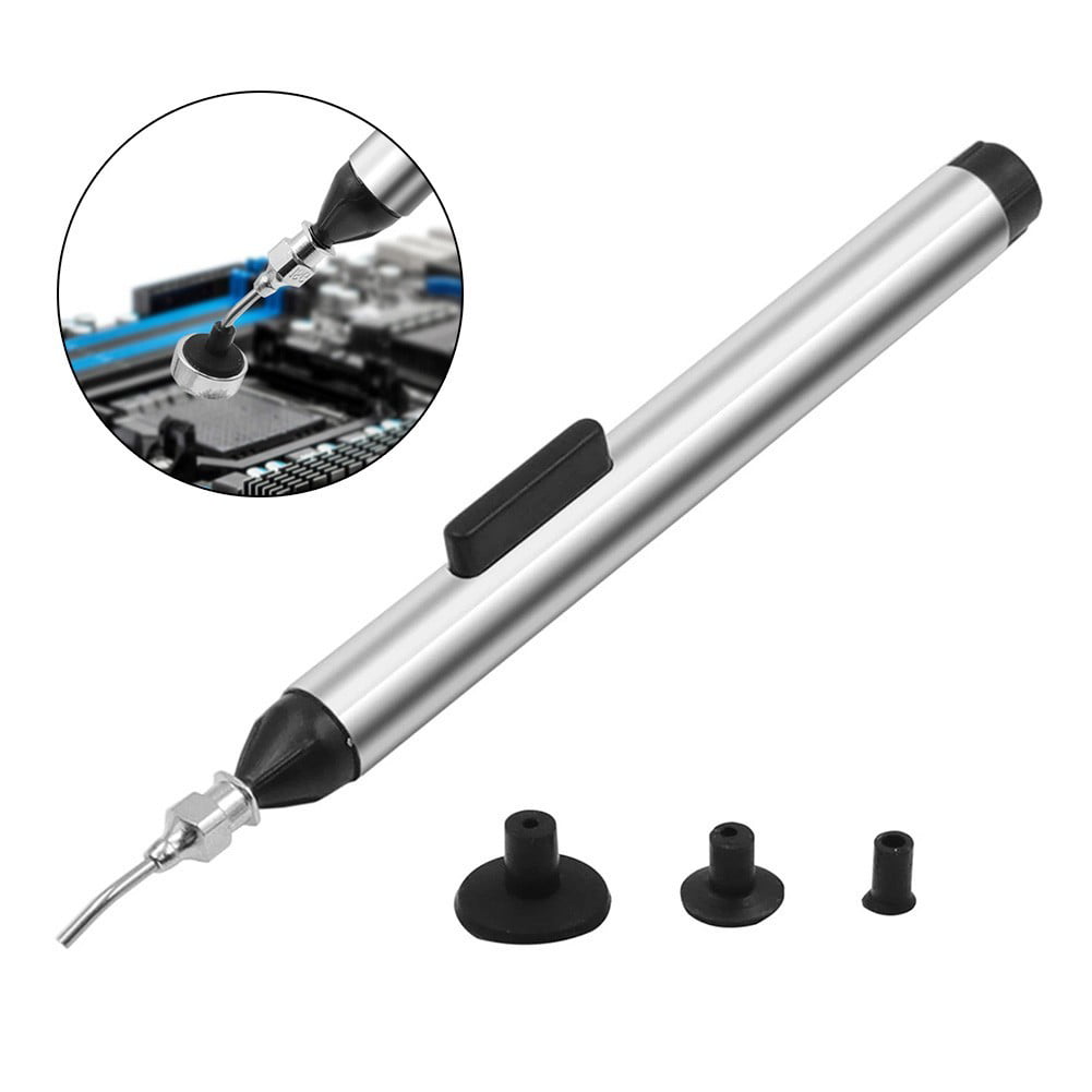 Vacuum Sucking Suction Pen Soldering Rework IC Pick-Up Tool with 3 Suction Heads 