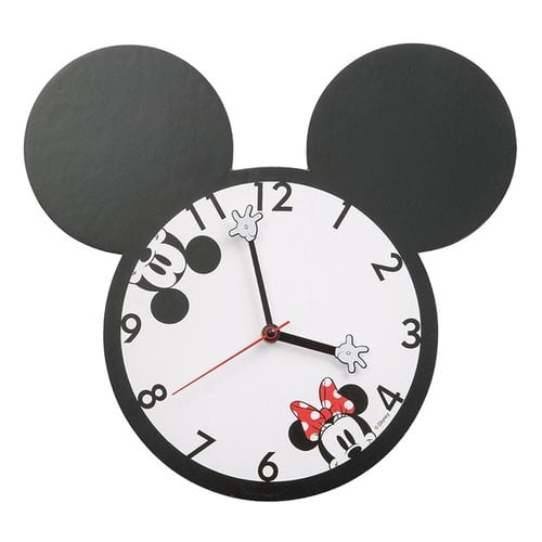 Disney Mickey Mouse Logo Black Vinyl Record Wall Clock Gift for Kids Baby Decor 