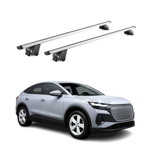OMAC Roof Rack Cross Bars for Audi Q4 e-tron 2022-2024 Alu Silver Grey 2 Pcs