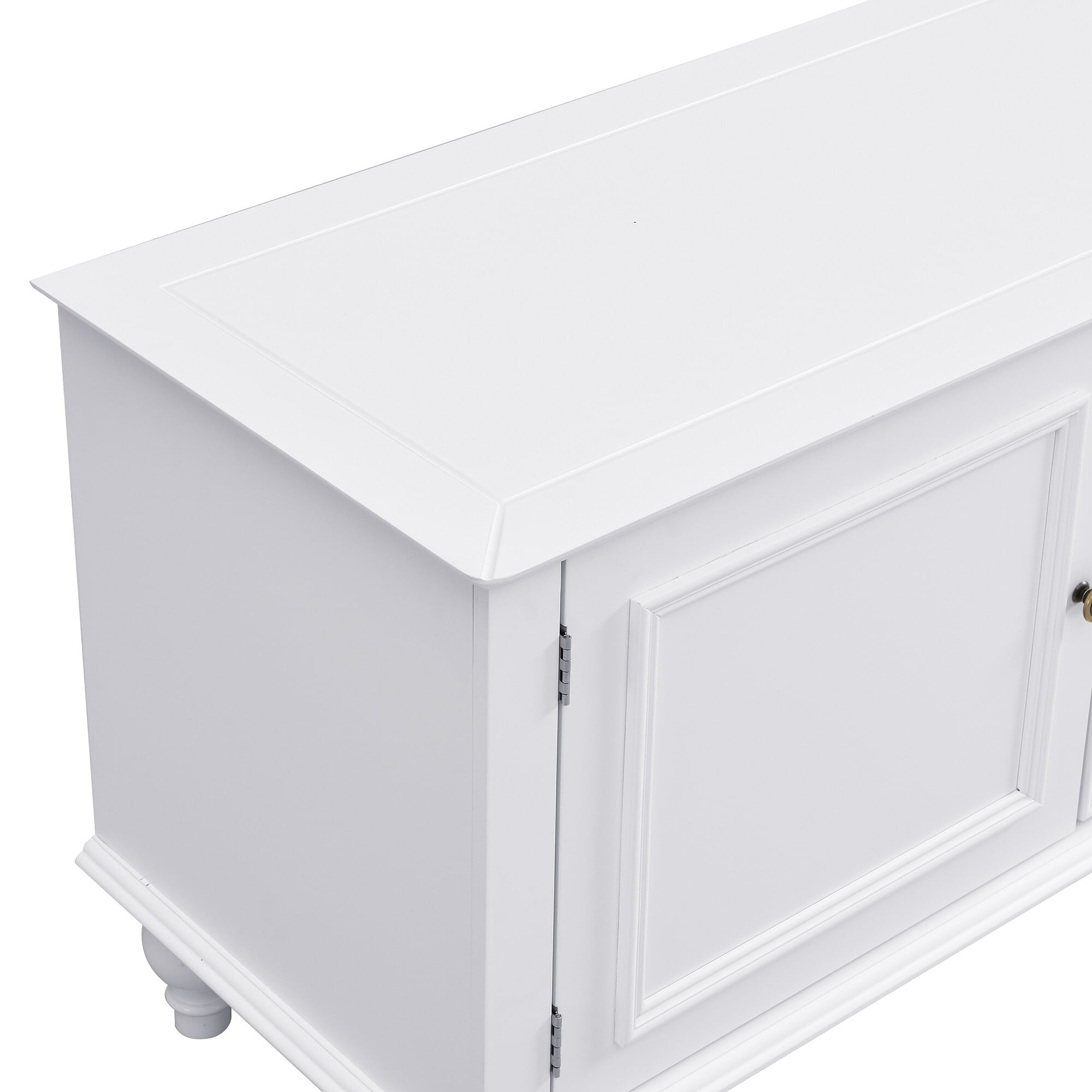 AENKYO Modern Minimalist TV Stand with Storage Cabinets & Drawers, Entertainment Console for TVs up to 75", White