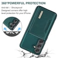 thumbnail image 6 of 2 in 1 Wallet Case for Samsung Galaxy S25 for Women Men, Detachable Cards Holder Magnetic Back Cover Stand Feature Shockproof Premium PU Leather Phone Cover for Samsung Galaxy S25, Green, 6 of 11