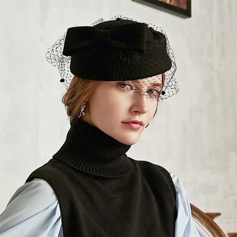Oval Hostess Pillbox Fascinator Hat in 3 Colors 6.5x5.3 Inch  display picture 1
