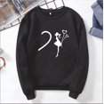 thumbnail image 2 of Lolmot Couple Print Plus Velvet Long Sleeve Round Neck Pullover Sweatshirt Top (UNISEX), 2 of 6