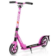 Hurtle Renegade Lightweight Foldable Teen and Adult Commuter Kick Scooter, Pink