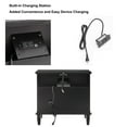 thumbnail image 4 of GZXS 28.3" Wide Nightstand with USB Ports and Outlets, Farmhouse Bedside End Table w/ Solid Wood Legs, Easy to Assemble, Black, 4 of 10