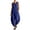 Blue 1, variant on Vynhevius Women's Scoop Neck Jumpsuit Sleeveless Asymmetric Button Front Pockets Loose Harem One Piece
