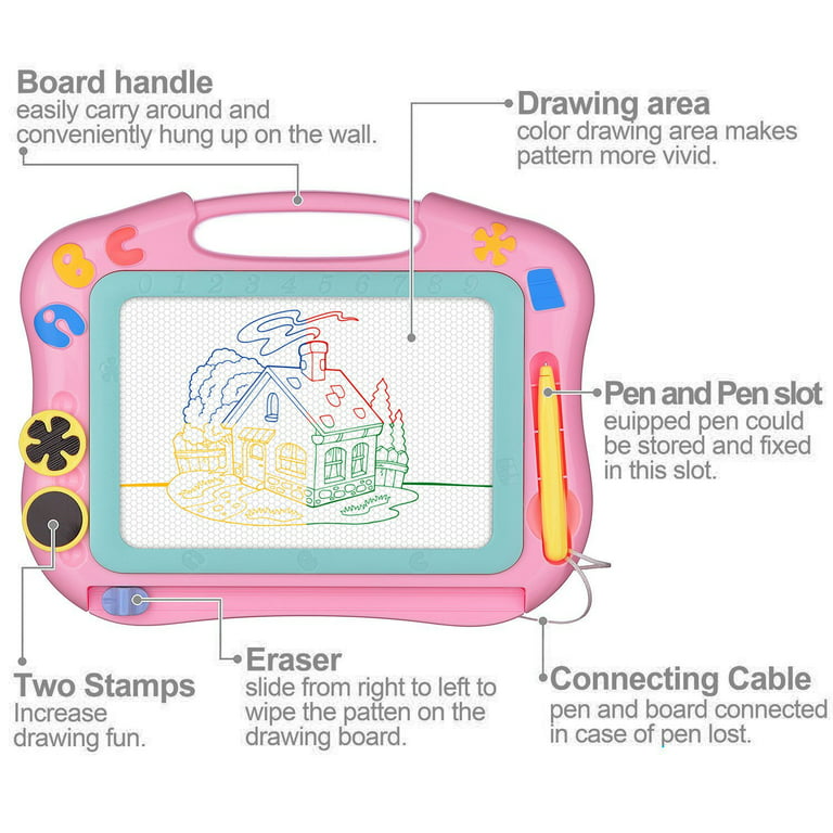 Art & Fun Colorful Magic Slate for Kids Pen Magnetic pad erasable Draw –  IntelKids