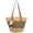 Pinstripe-black, variant on Straw Beach Tote Bag with Tassel Hat Clip for Travel, Handmade Lightweight Raffia Hobo Summer Shoulder Bag for Women