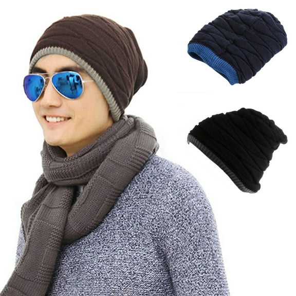 Limei Unisex Double Layer Warm Winter Nylon Beanie for Women Men Winter Knit Beanie Cap Ski Hat