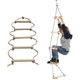 thumbnail image 1 of ISOP Swing Set Rope Ladder for Kids 6 / 10 / 16 ft and Adults - Treehouse Ladder for Children - Exercise Climbing Equipment - Multiple Use Outdoor Ladder, 1 of 8