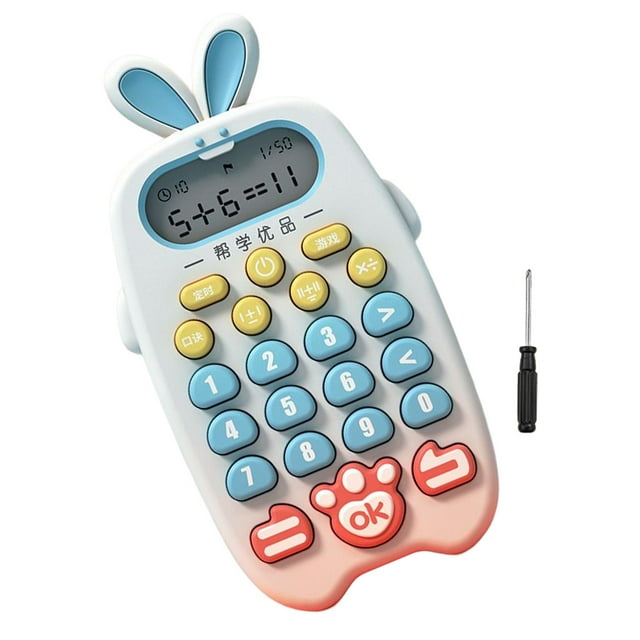 TISHITA Educational Calculator Addition Subtraction Multiplication Division Training Toy Blue