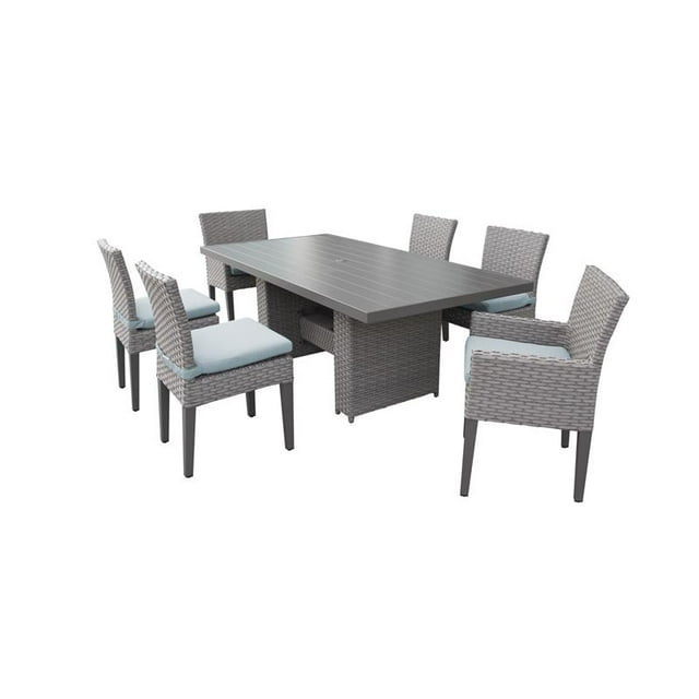 Table à Manger Rectangulaire de Patio Florence 4 Chaises Sans Accoudoirs 2 Chaises avec Accoudoirs