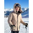 thumbnail image 4 of NEIKU Boys Winter Jacket Waterproof Fleece Lined Hooded Winter Puffy Cotton Coat Outdoor Jacket Khaki 6-7Y, 4 of 6
