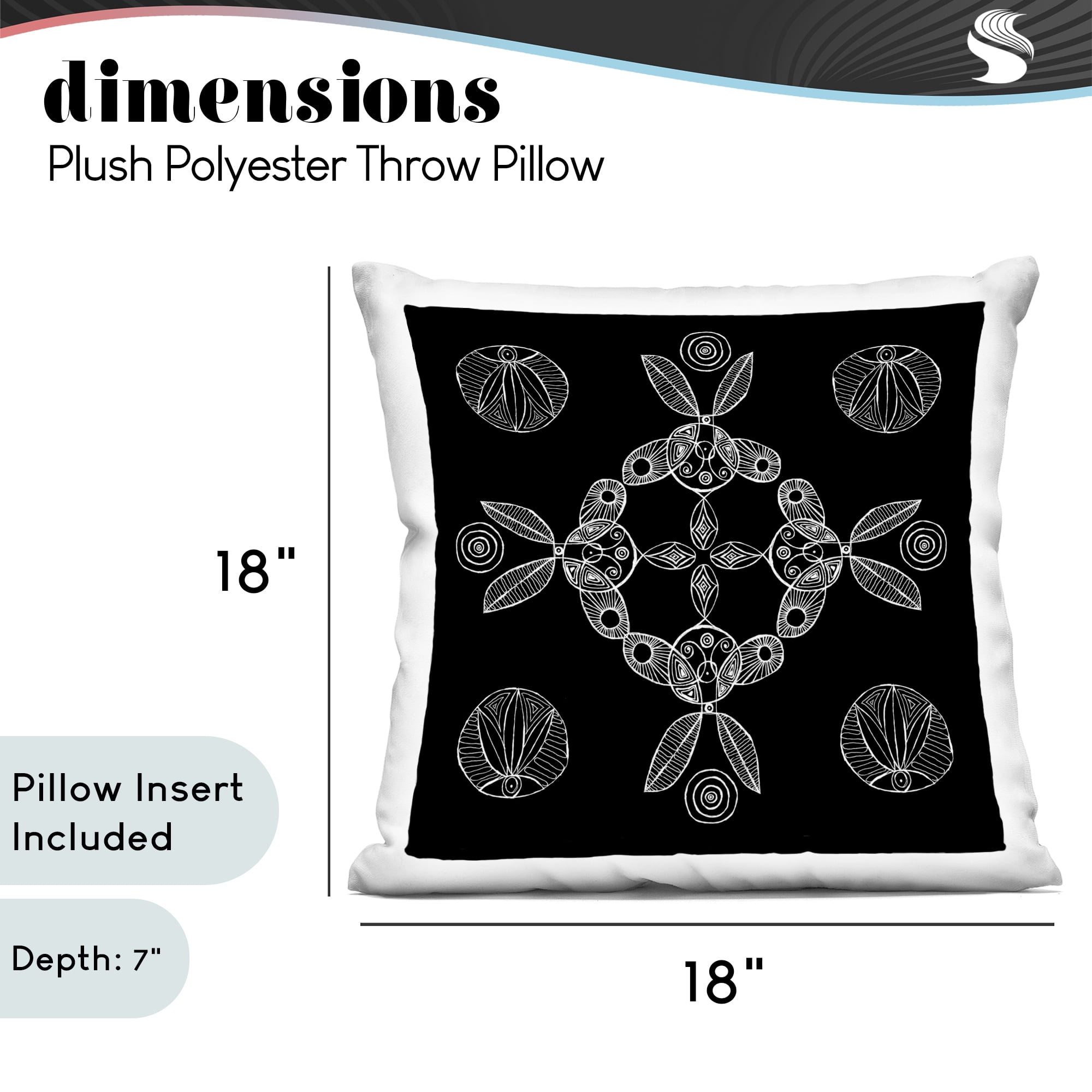 Stupell Industries Circular Symmetry Elementals Decorative Printed Throw Pillow, design by El Perkin