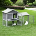 thumbnail image 6 of Fooing Chicken Coop Large Wooden Outdoor Bunny Rabbit Hutch Hen Cage with Ventilation Door, Removable Tray & Ramp Garden Backyard Pet House Chicken Nesting Box, 6 of 6