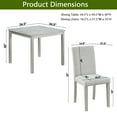 thumbnail image 2 of PORKISS Dining Table Set for 4, Solid Wood Dining Room Set with 1 Square Table 4 Upholstered Chairs, Dinner Table with Padded Chairs for Home Kitchen, Gray, 2 of 11