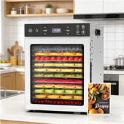 DKMOCO 12 Trays Food Dehydrator, 800W Dehydrators for food and jerky, Dehydrator Machine with 4 Presets, Adjustable Timer, Temperature Control, for Herb, Dog Treats,Meats & Veggies