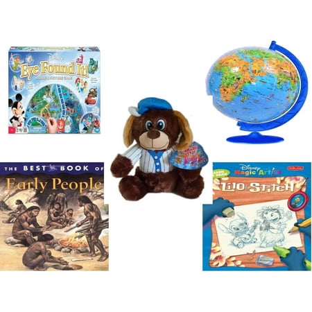 Children's Gift Bundle [5 Piece] -  World of Disney Eye Found It Board  - XXL Children's Globe 180 Piece ball  - Sugarloaf s Baseball Dog  11